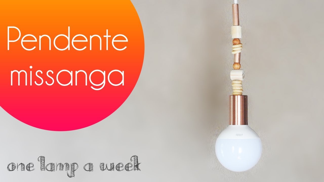 DIY Luminária missanga de cobre e madeira | one lamp a week #43