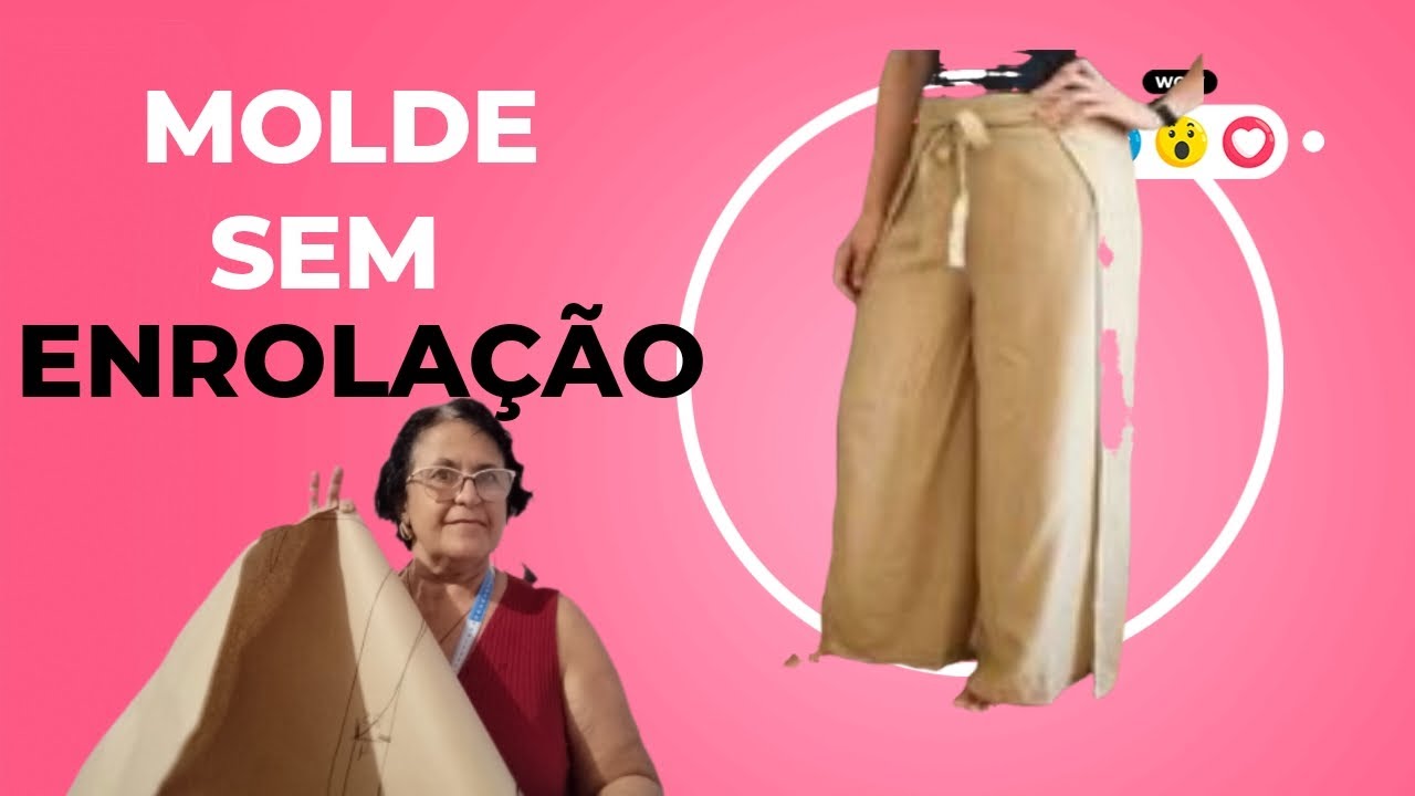 MOLDE DE CALÇA ENVELOPE!! Tamanho M
