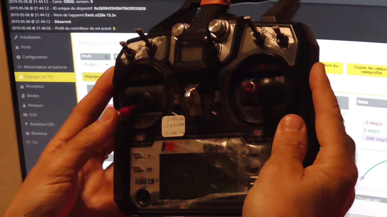 Betaflight réglage P I D + O S D + radiocommande