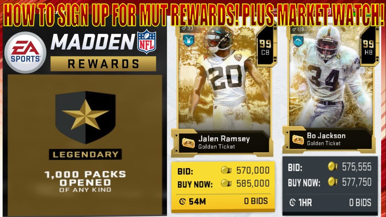 HOW TO SIGN UP FOR MUT REWARDS FULL BREAKDOWN! PLUS MARKET WATCH! MADDEN 20!
