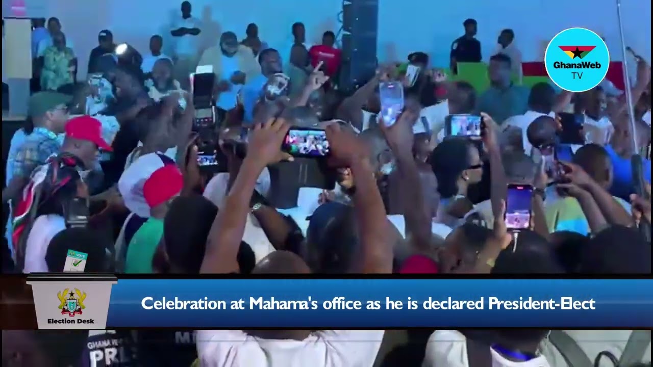 Election 2024: Celebration at Mahama's office as he is declared President-Elect