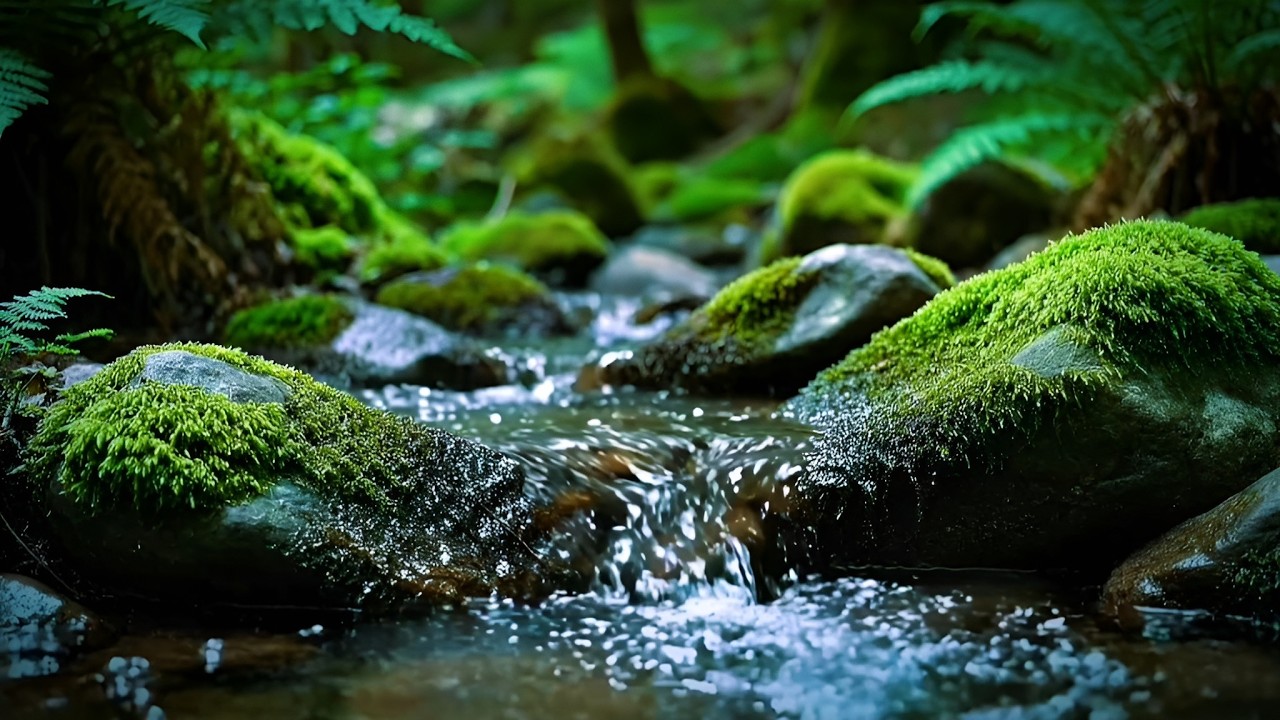 River Sounds for Deep Sleep 🌿 Relaxing Forest Stream & Birds Chirping | Calming Water Ambience