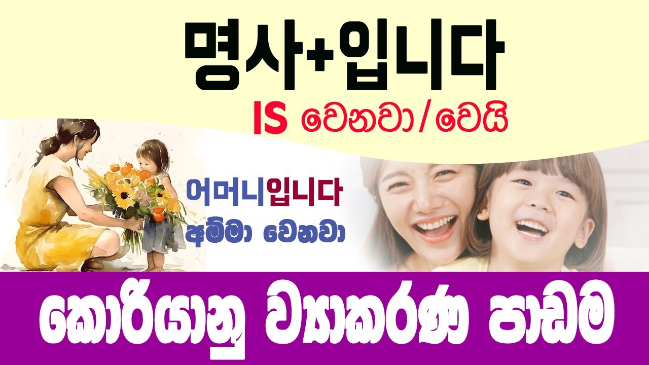 명사+입니다 ව්‍යාකරණය | IS | වෙනවා/වෙයි @bogahapelessehamuduruwo