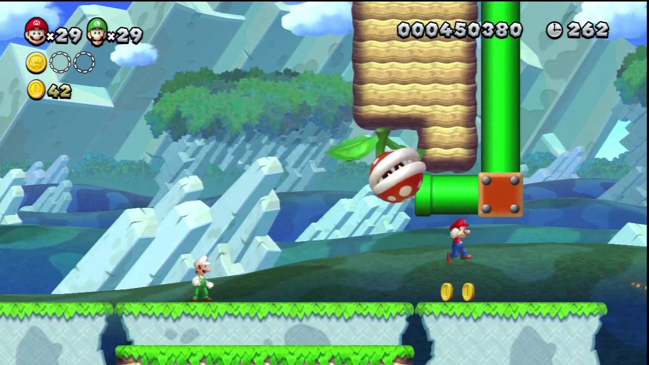 New Super Mario Bros. U - Plaine du Grand Chêne - 1-5 : Guérilla Piranha