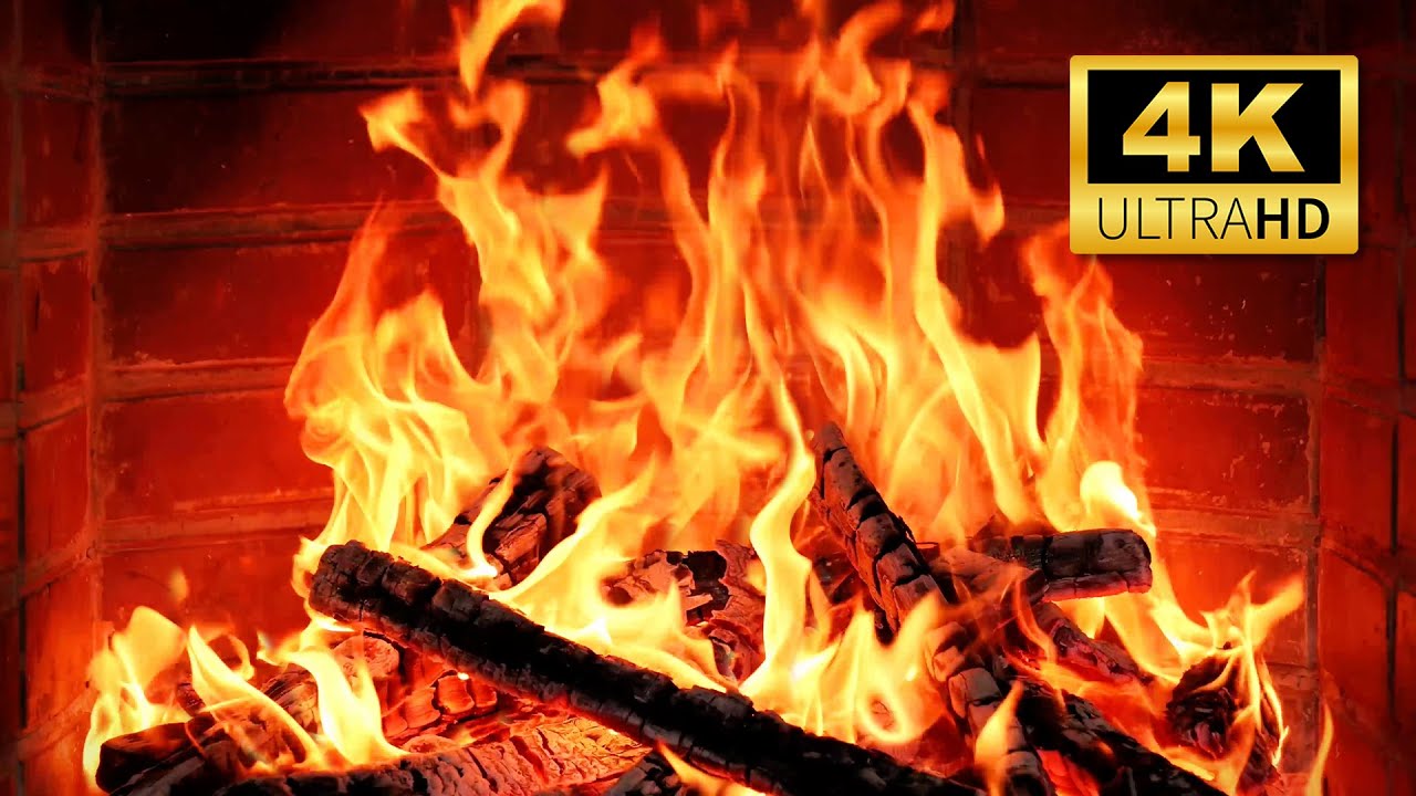 🔥 Cozy & Warm Fireplace 4K – 12 HOURS of Crackling Fire Sounds | Home Ambience