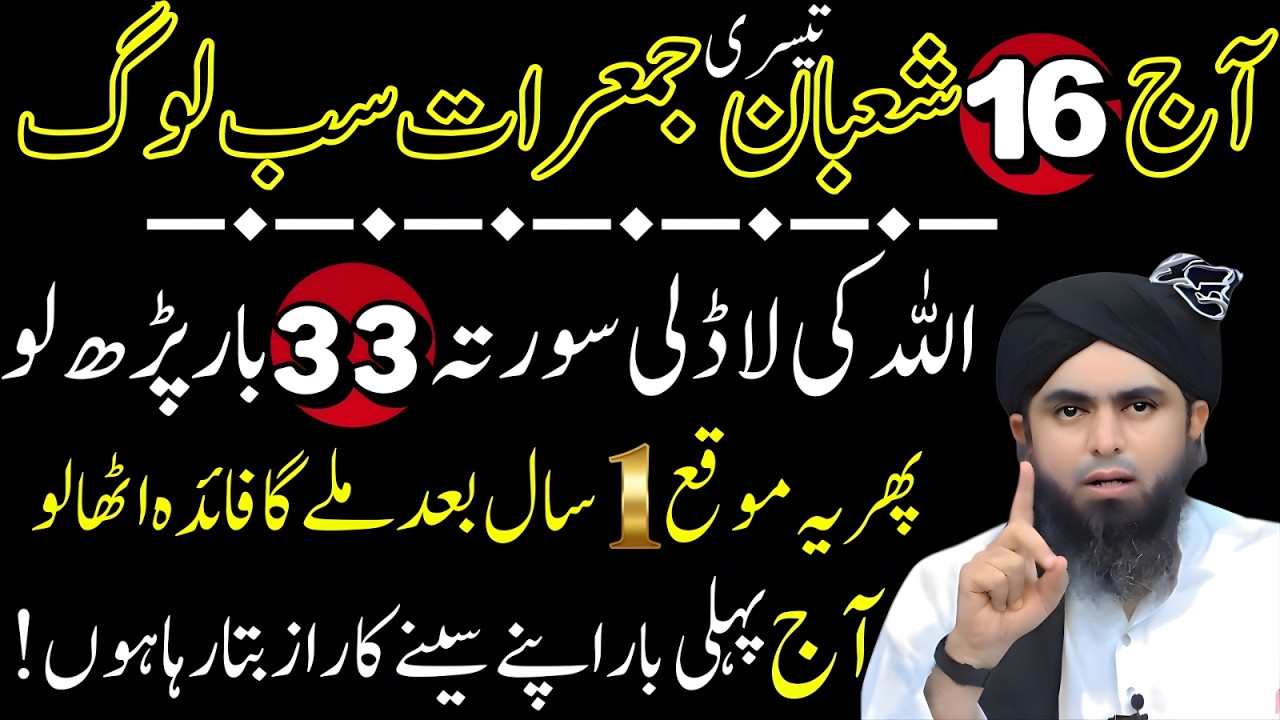 Aaj 16 Shaban Teesri Jumarat – Allah Ki Ladli Surat 33 Bar Parh Lo | Muhammad Ali Mirza