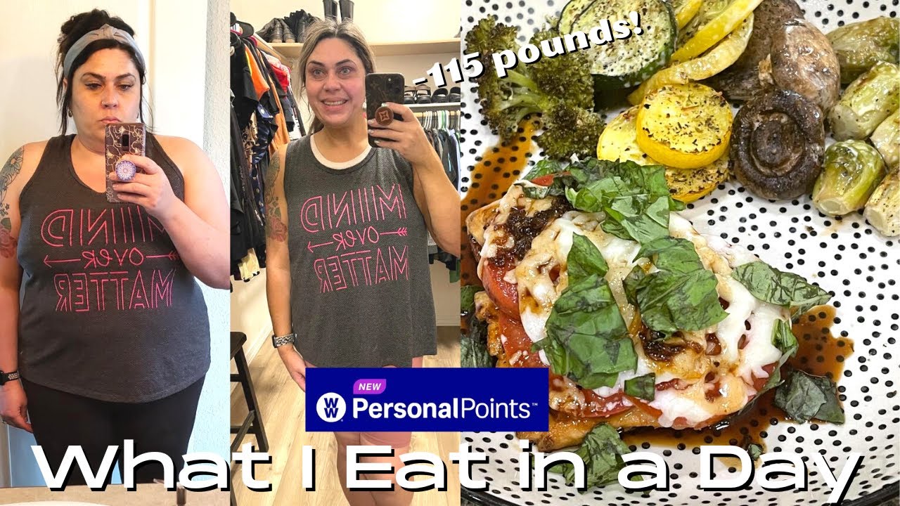 WHAT I EAT IN A DAY TO LOSE OVER 100 POUNDS ON WW - NINJA CEAMI REVIEW - CAPRESE CHICKEN & MORE!