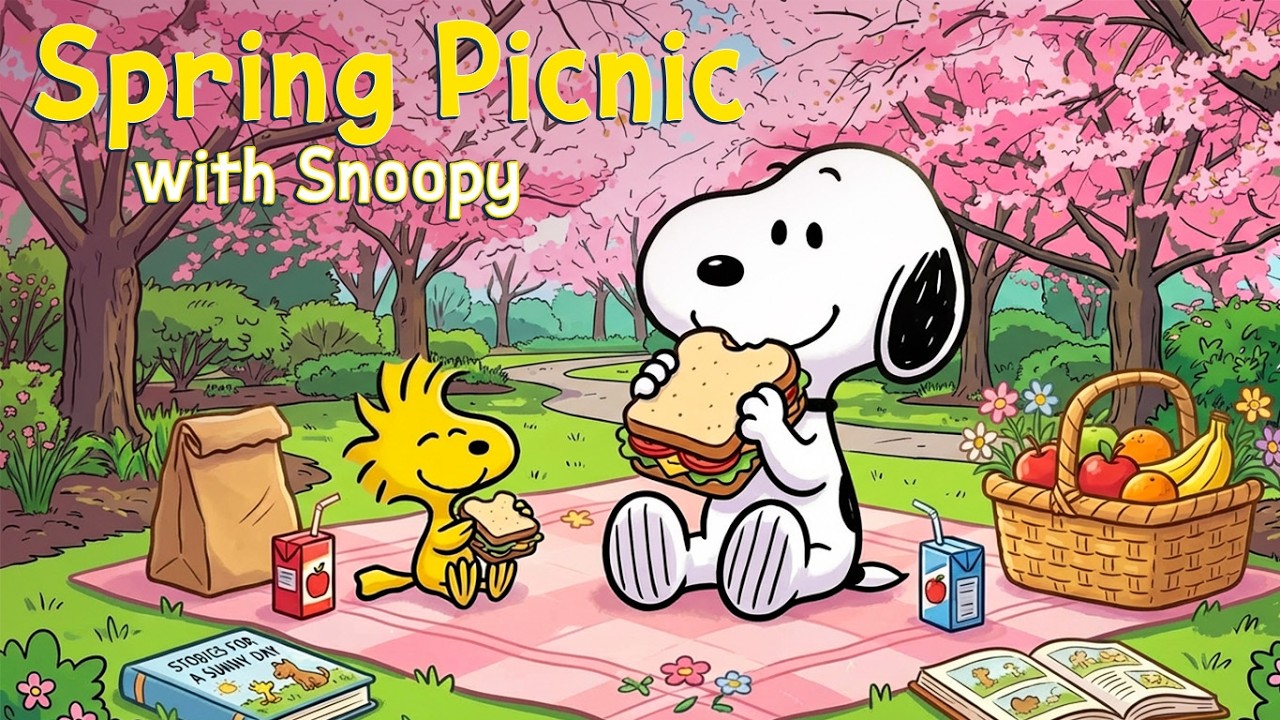 Spring Picnic with Snoopy 🌸🎶 | Relaxing Jazz for a Peaceful Spring Day