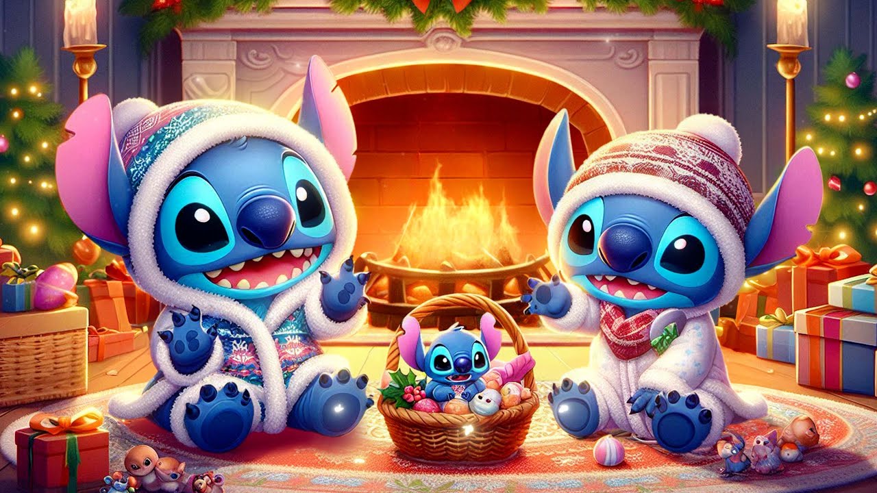 Beautiful Snowy Christmas Ambience with Stitch Couple❄️Stress & Anxiety Reduction for Peaceful Sleep