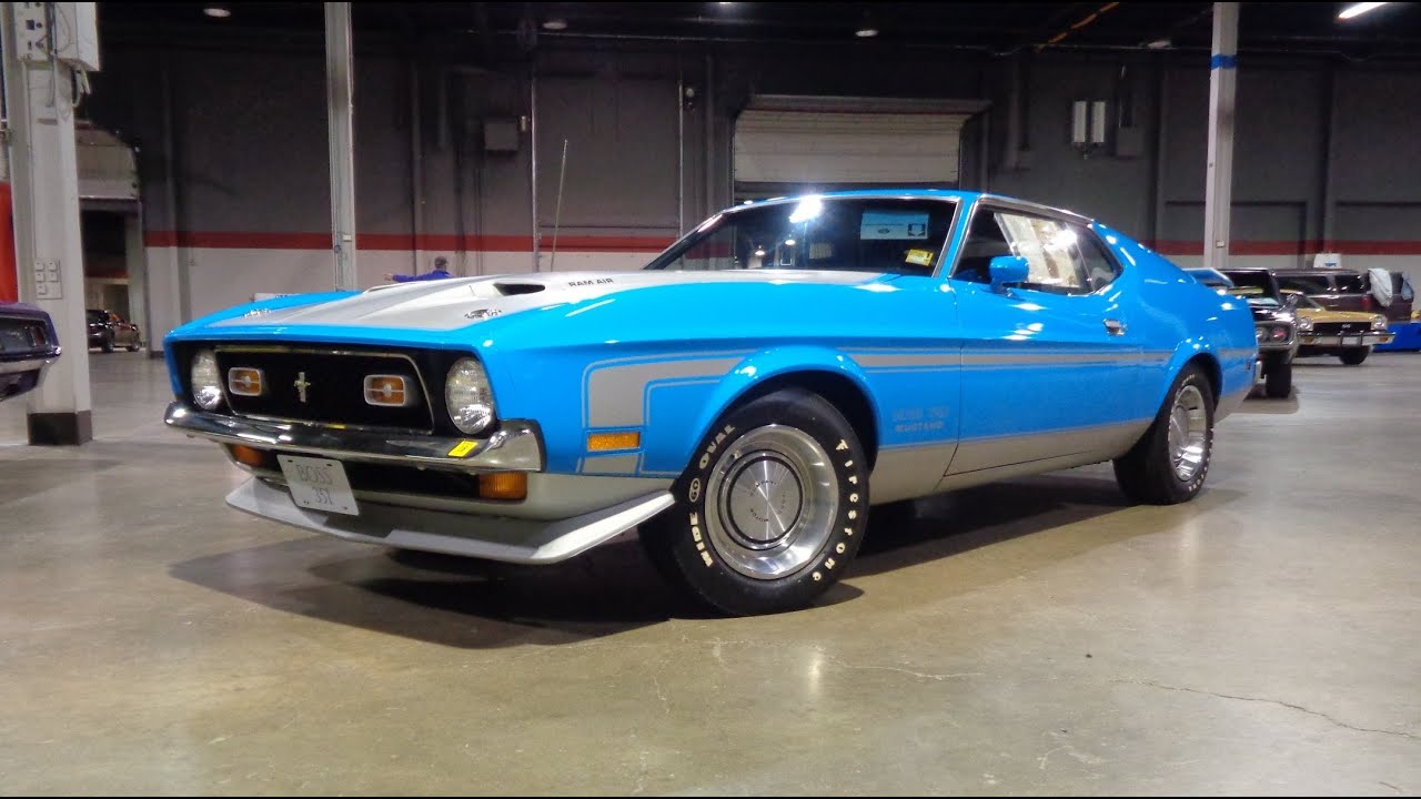 Survivor 1971 Ford Boss Mustang 351 4 Speed in Blue & Engine Sounds My Car Story with Lou Costabile