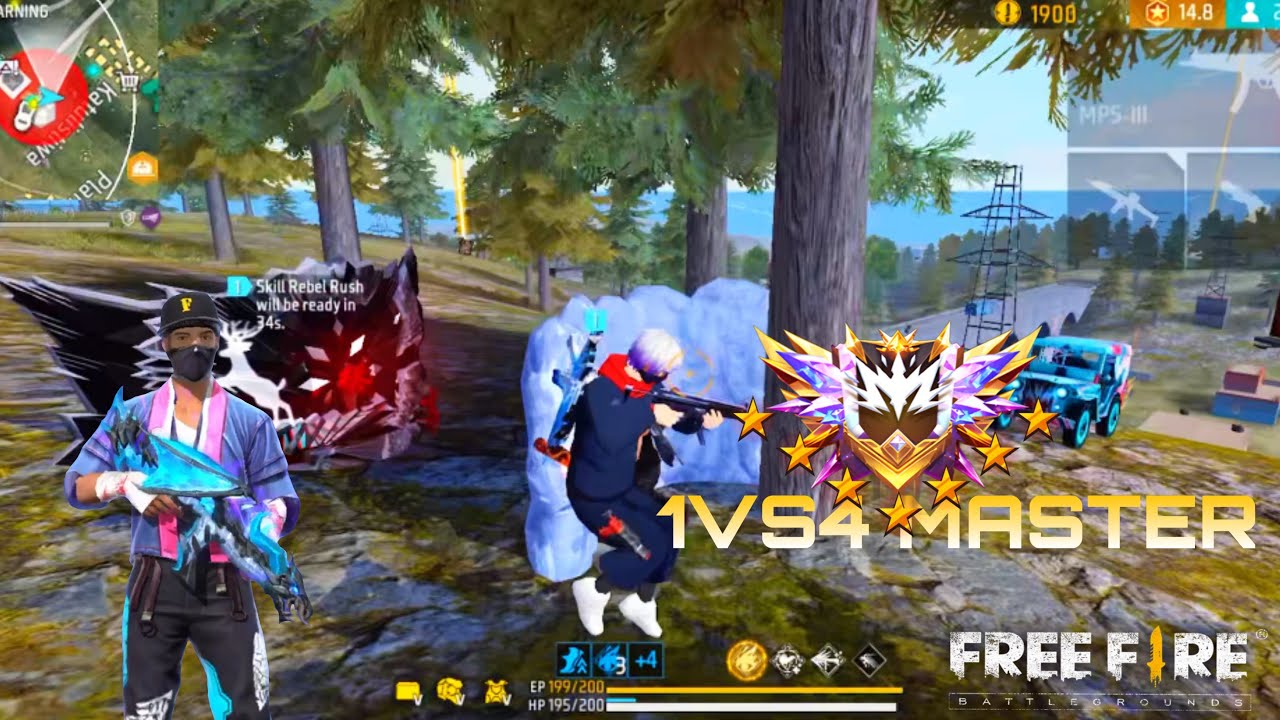 BR RANK 1VS4 MASTER 32+KILLS💀INSANE GAMEPLAY🔥#gaming #freefire #viralvideo 