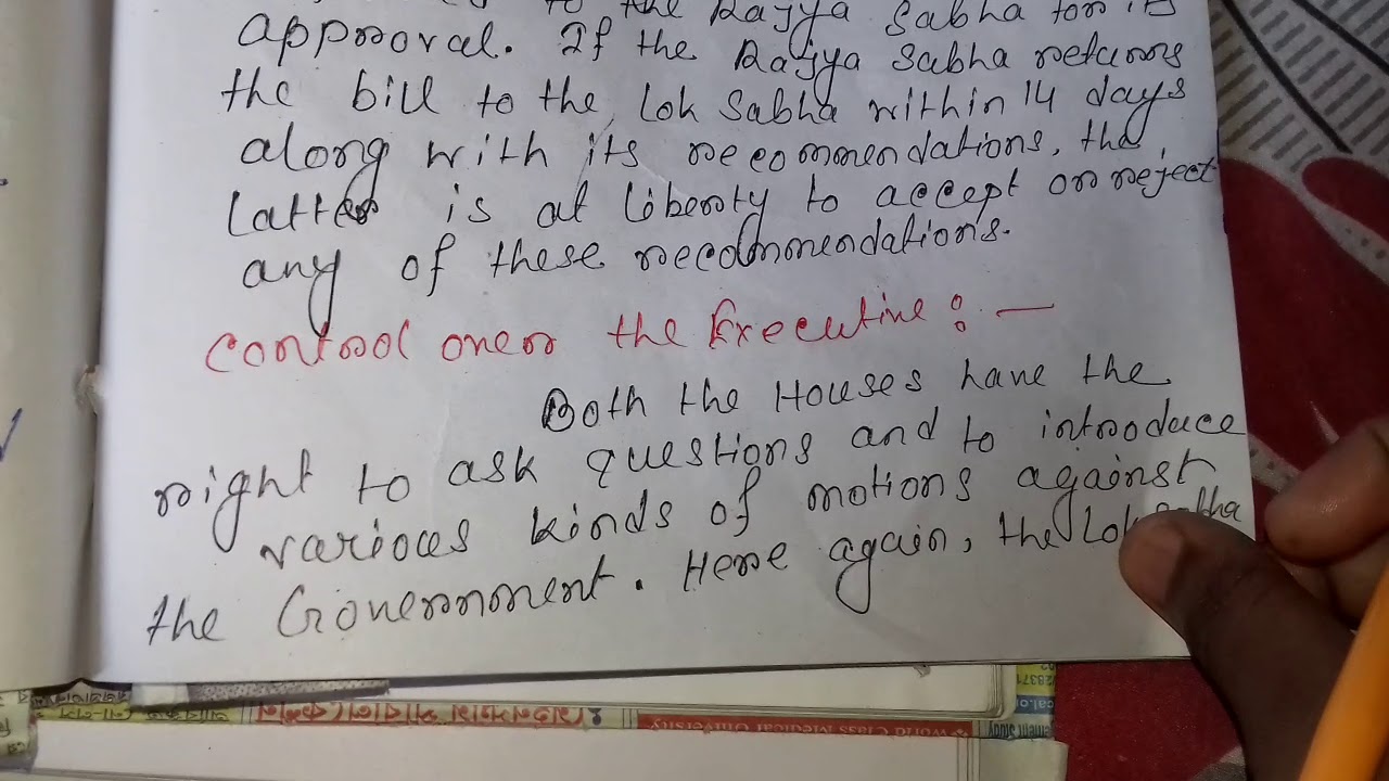 Procedure in passing a money bill , Relation between two houses & Question hour