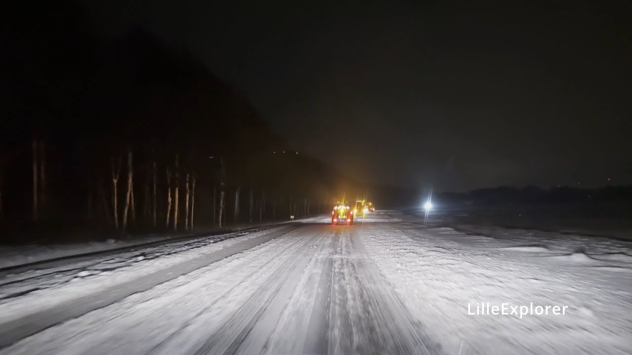 Night Snow Ride Through Dutch Countryside