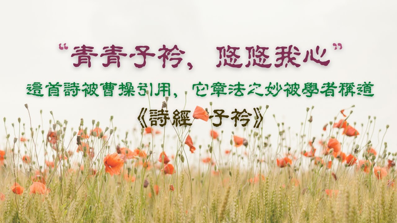 《詩經  子衿》先秦 朗讀，解析，譯文