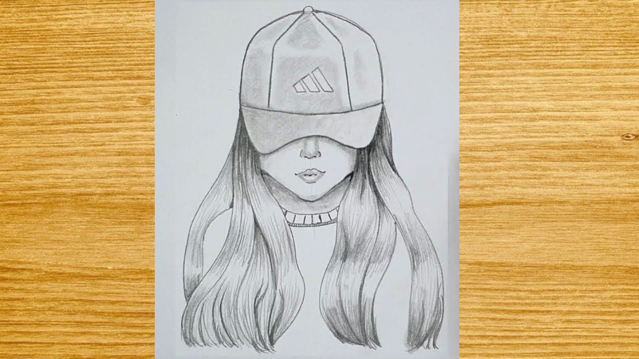 How to draw a girl with a Cap | Pencil sketch Tutorial | Hidden face drawing