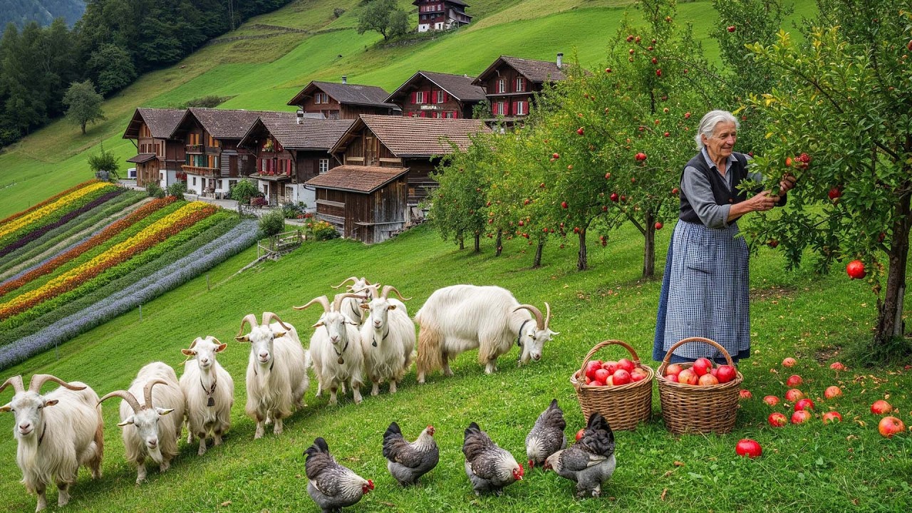 Beautiful Countryside Life: Daily Harvesting of Fruits and Vegetables and Livestock Care
