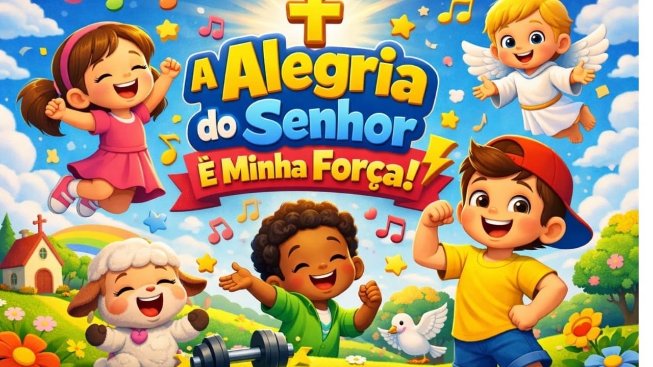 A Alegria do Senhor é Minha Força! 😄💪🎶 Vamos Louvar Pulando! 🎶😄