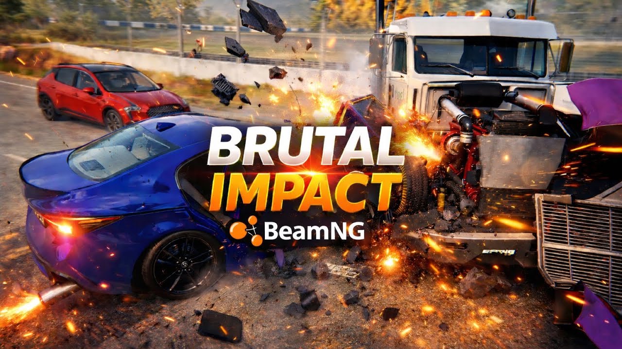 BeamNG Realistic Crash #4 - Brutal Car Destruction