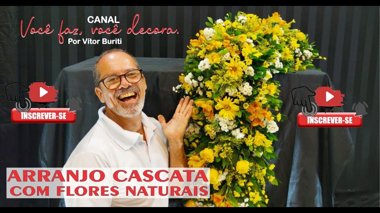 ARRANJO CASCATA COM FLORES NATURAIS – WATERFALL NATURAL FLOWERS –ARREGO CASCADA CON FLORES NATURALES