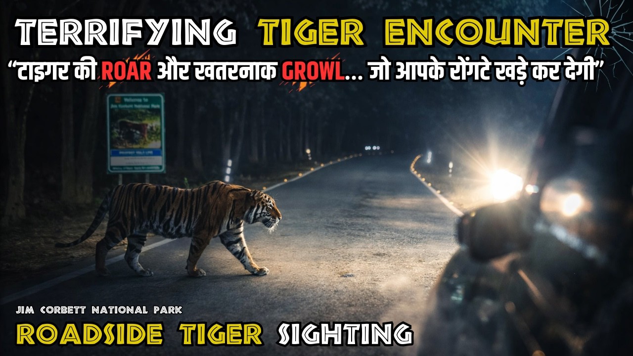Andheri Raat Aur Tiger Ki Tez Dahaad | Close Tiger Encounter On Road | Corbett Tales