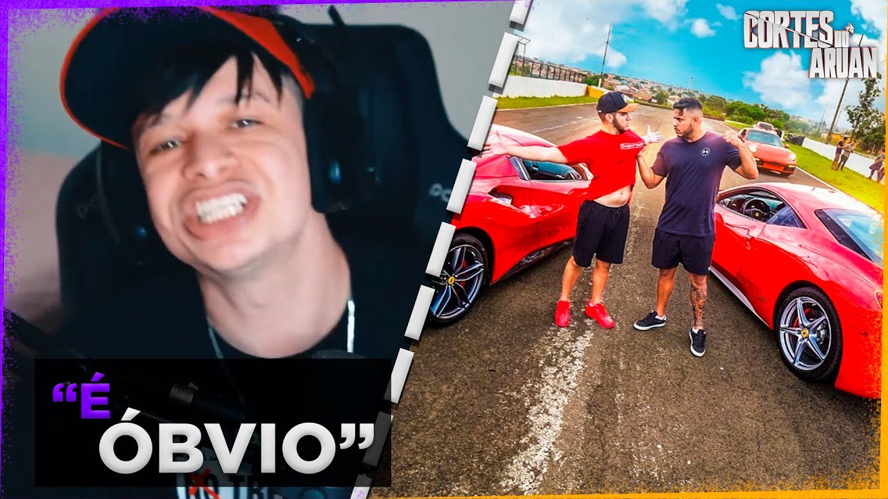 ARUAN REAGE A O GRANDE RACHA ! FERRARI 458 VS FERRARI 488 😲 (RENATO GARCIA) - Cortes do Aruan