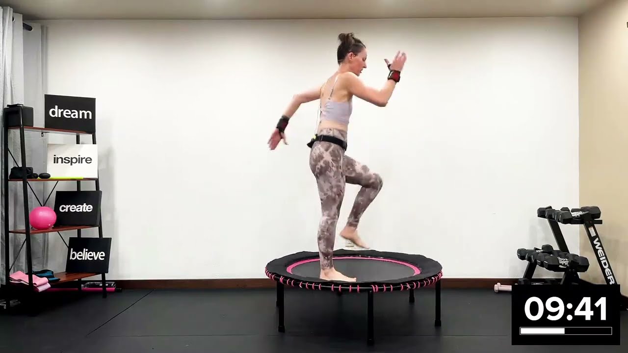 Rebounding Power Walk Workout | 2,900 Steps in 1.25 Miles on the Mini Trampoline