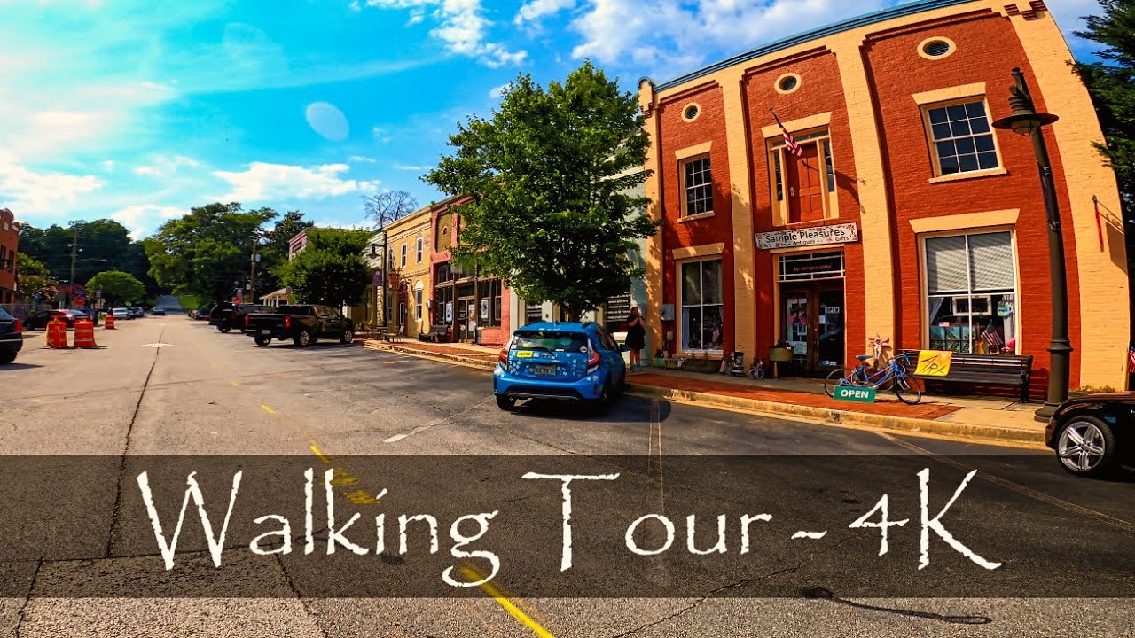 Flowery Branch, GA - City Walking Tour - Georgia, USA - 4K