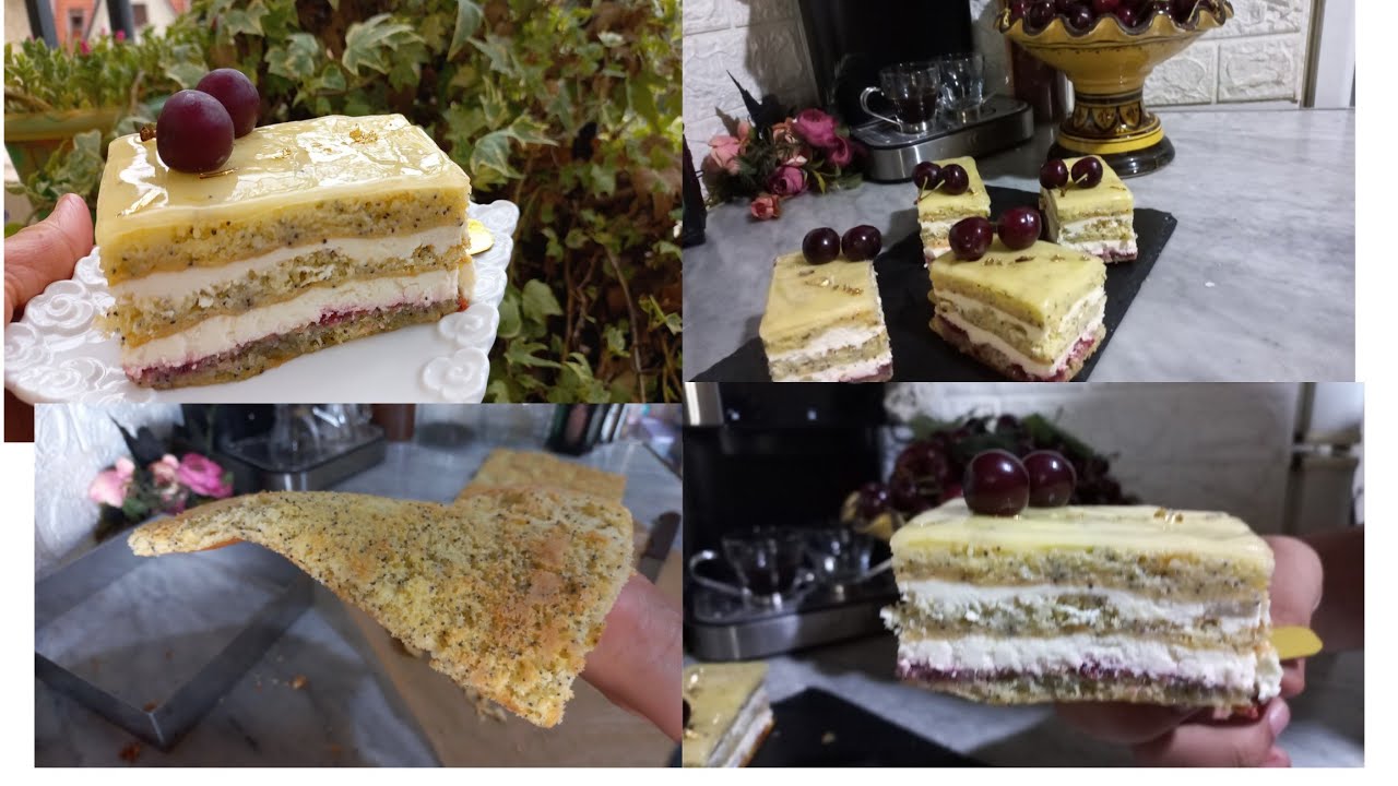 اسهل طرونش بكريمة الحامض منعشة  سهلة وبسيطة من اليوم بلا متشريها من المحلاتtranche pâtisserie