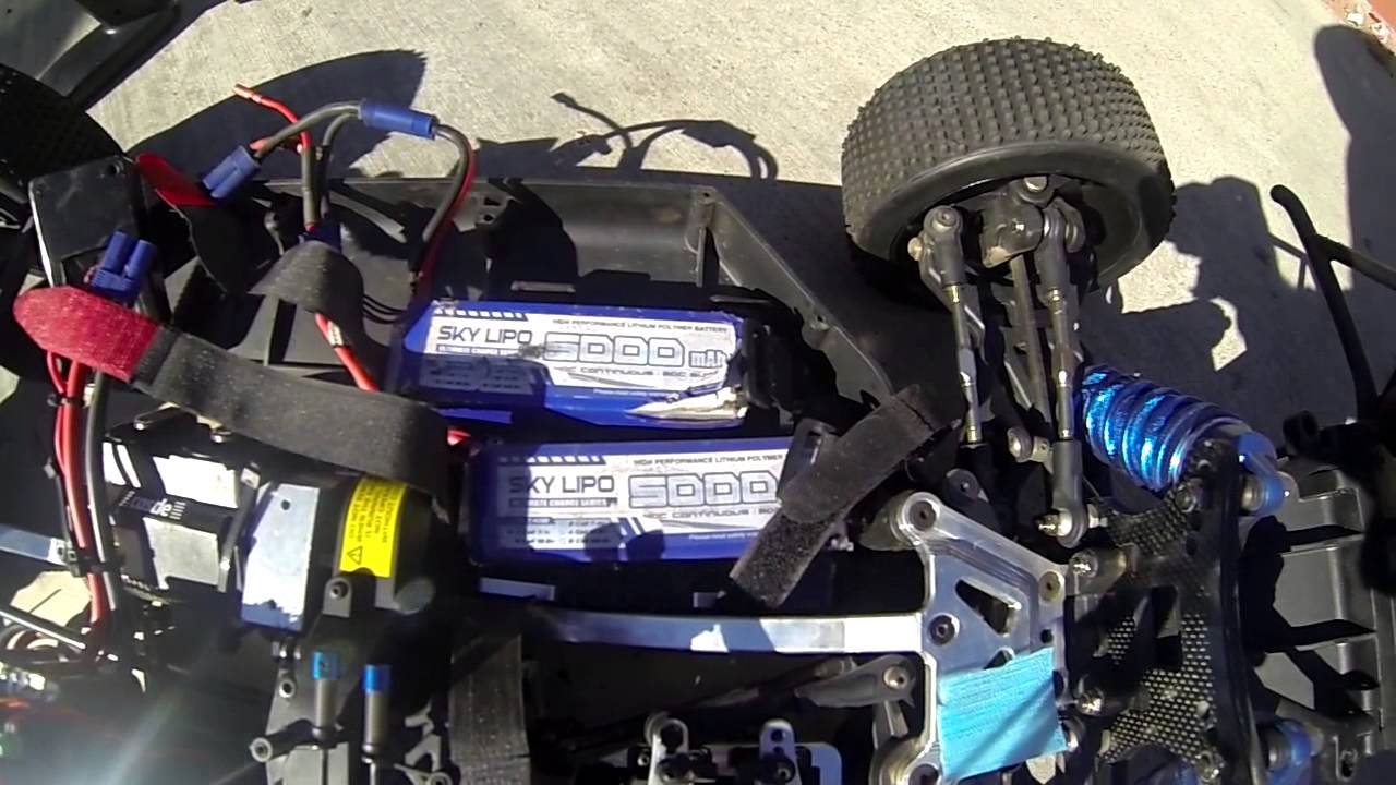 LOSI 5IVE-T Brushless MGM Compro 6S Lipo Test - Skylipo Thunderpower Nano-Tech