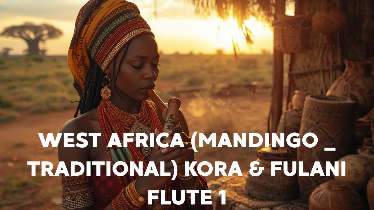 West Africa (Mandingo _ Traditional) kora & Fulani flute 1