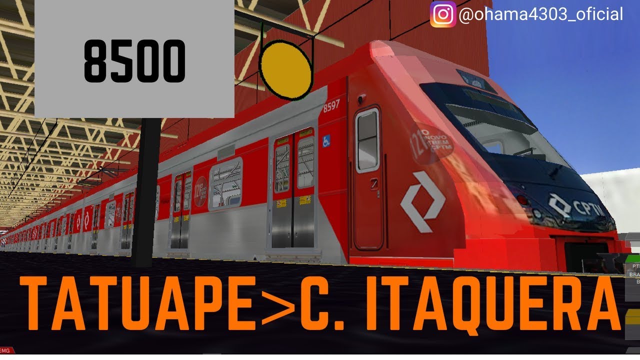 OpenBVE - TATUAPÉ até CORINTHIANS ITAQUERA COM O CAF 8500 + PA ATUALIZADO! LINHA 11 CORAL