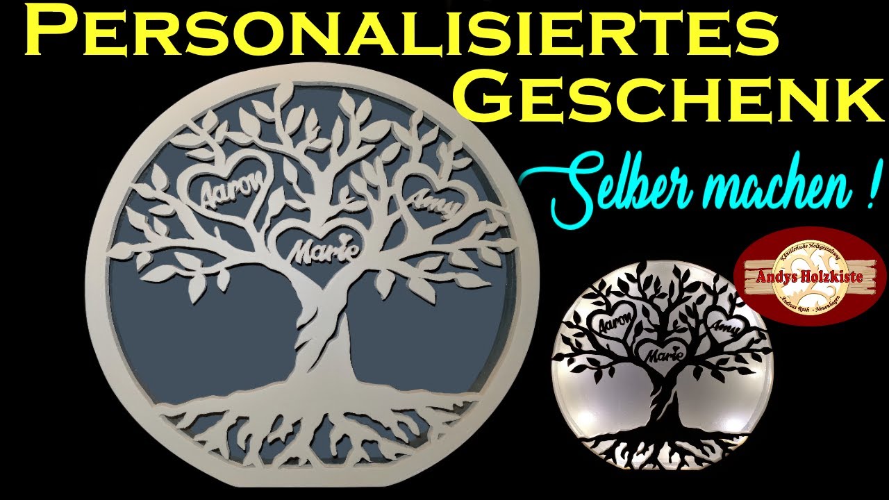 Personalisiertes Geschenk selber machen aus Holz | Dekupiersägearbeit scroll saw project gift ideas
