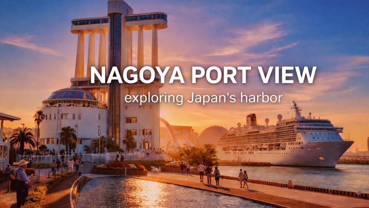 [Japan]Massive Cruise Ship Leaving Nagoya Port 🚢 | Observation Deck View | Japan Travel Walk 4K