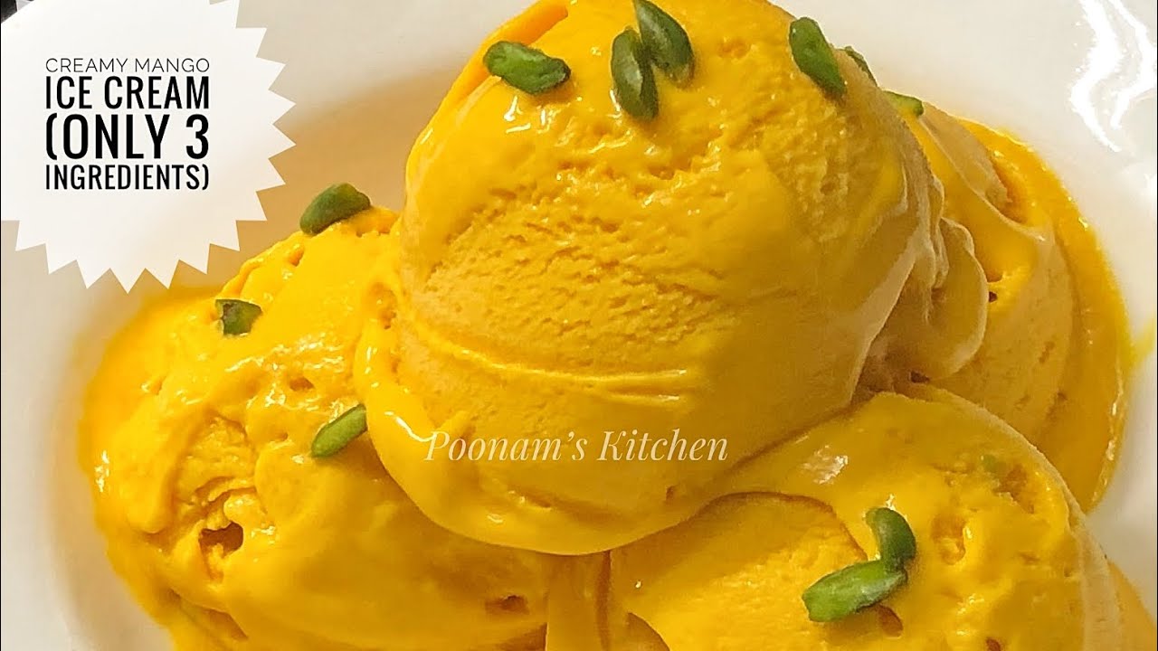 Mango Ice Cream(basic 3 ingredients only)No Beater No Egg No Condensed milk Special Aam ki Ice Cream