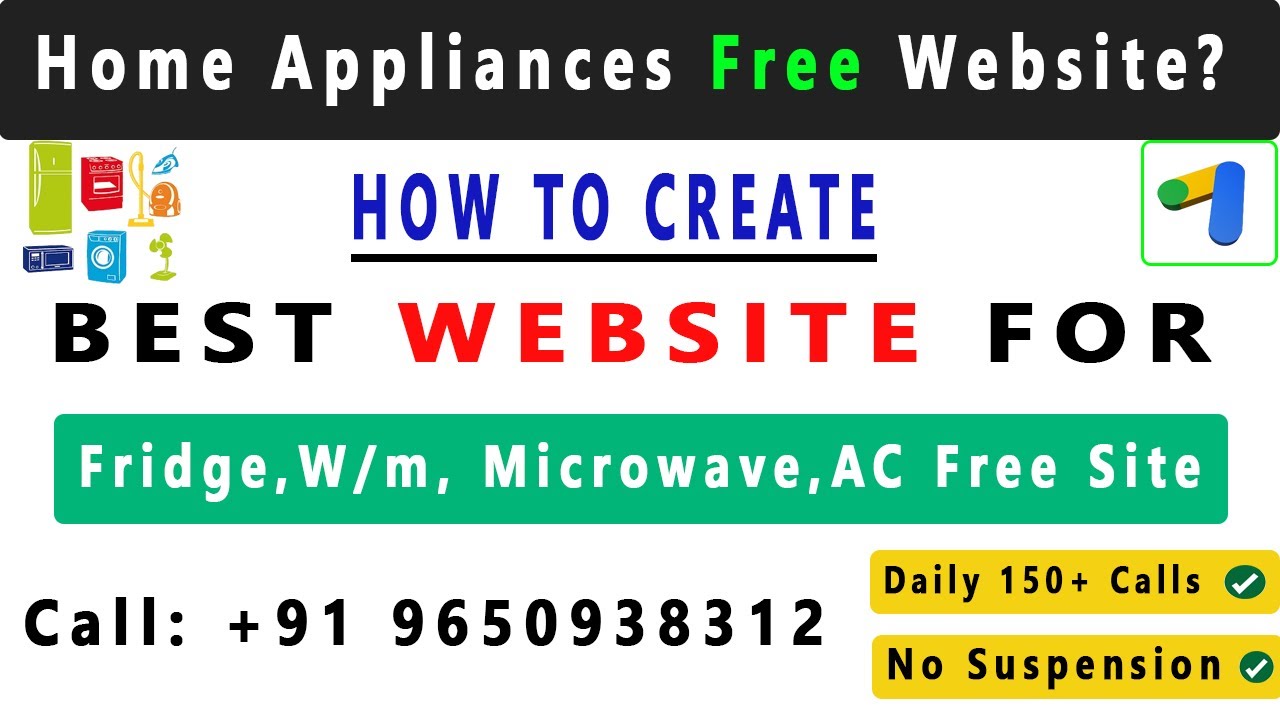 How To Create A Free Website 2025| Create Home Appliances Best Website With Daily 100+ Calls Tips🌐🌐
