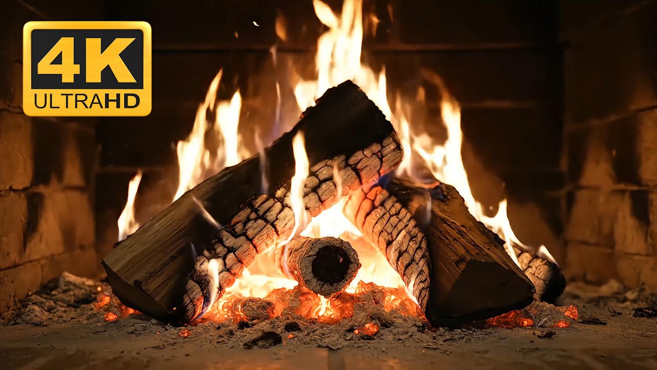 4K - Rahatlatıcı Ş&ouml;mine - (12 SAAT)  Sesi ve G&ouml;r&uuml;nt&uuml;s&uuml; 🔥 Sadece Odun &Ccedil;ıtırtı Sesi