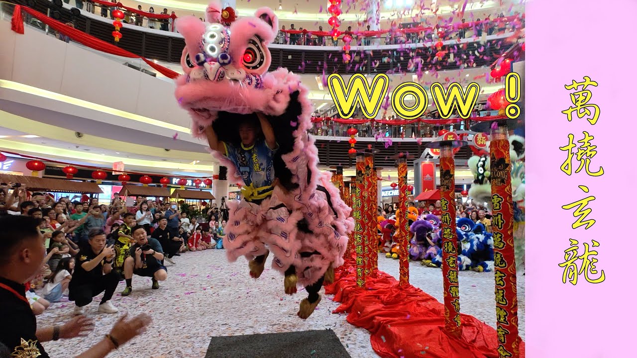 Acrobatic Lion Dance (Múa Lân 高桩舞獅) by Rawang Xuan Long 萬撓玄龍 @ Paradigm Mall, PJ | CNY2025