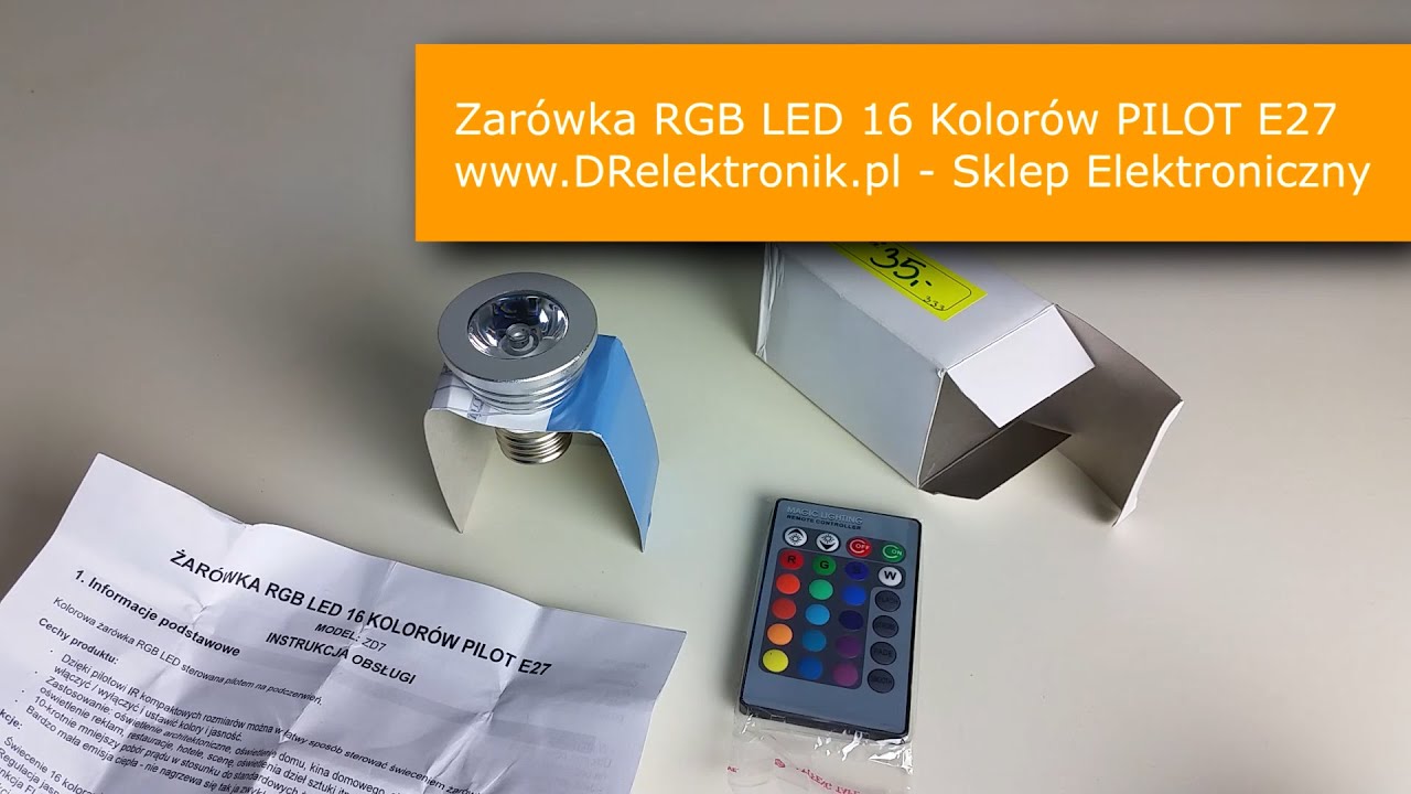 Żar&oacute;wka RGB LED 16 Kolor&oacute;w PILOT E27 - Recenzja Test Opinia - ForumWiedzy | ForumWiedzy