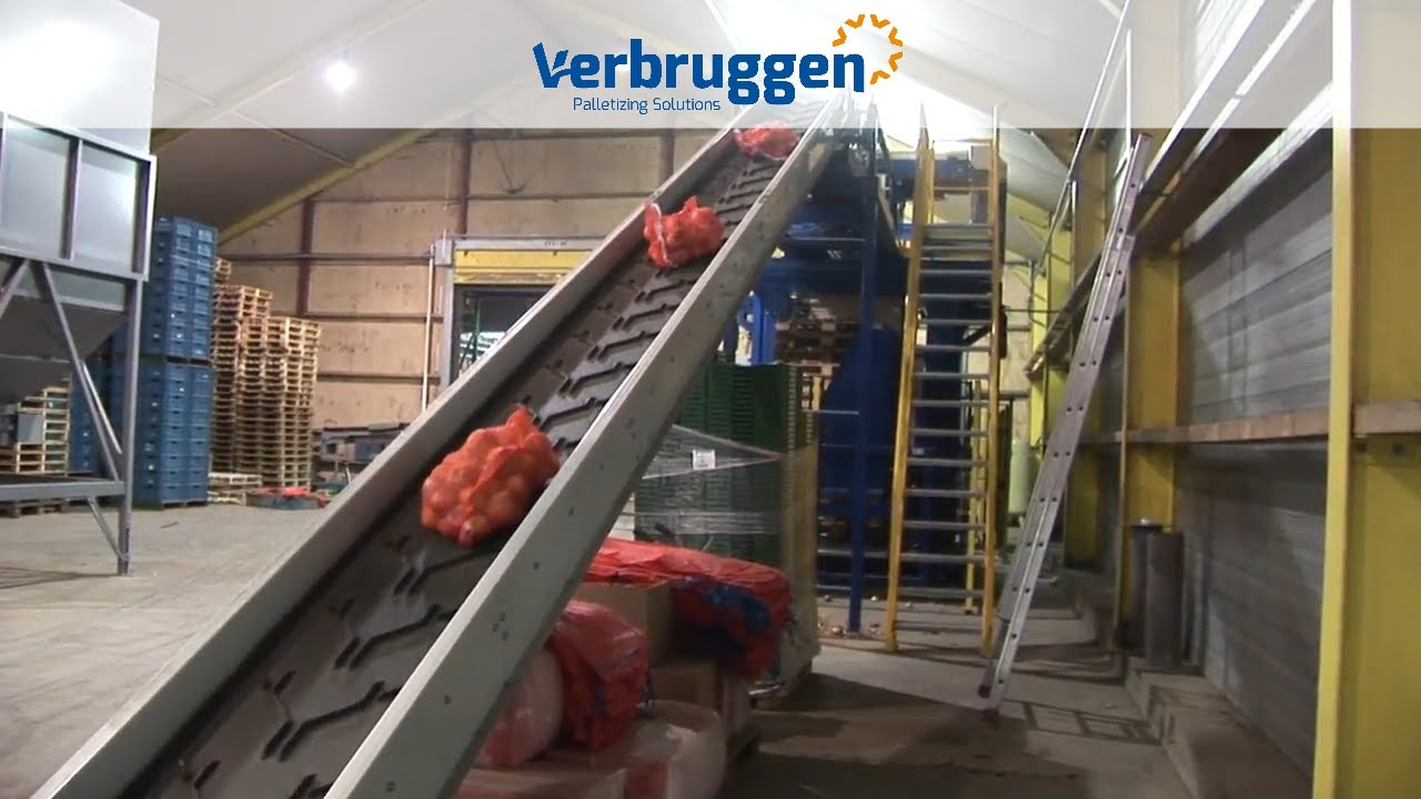 Palletizing |  Automatic Combi Palletizer VPM-10 by |  stacking of potatoes