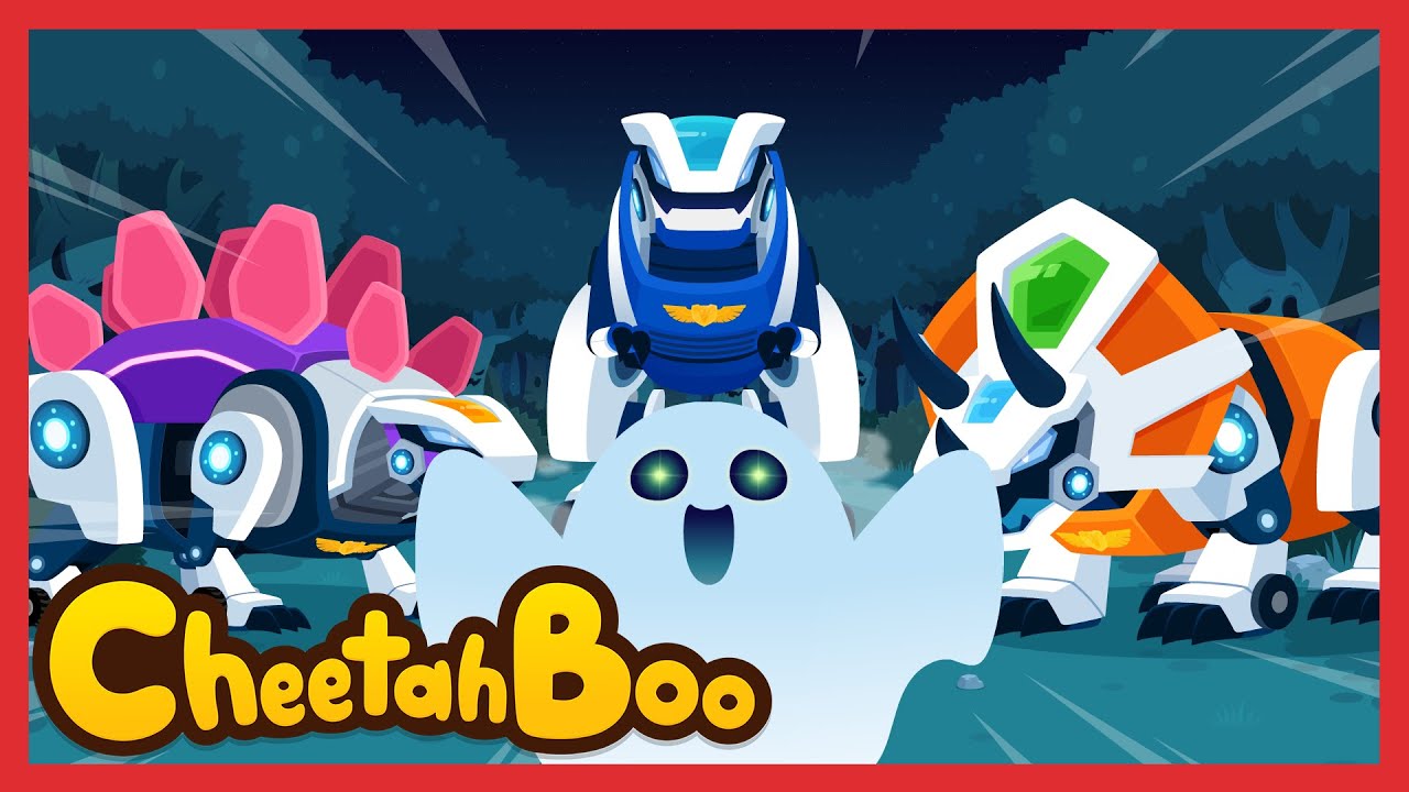There’s a Ghost in Dino Town! | Dino Car Song | Nursery rhymes & Kids Song | #Cheetahboo