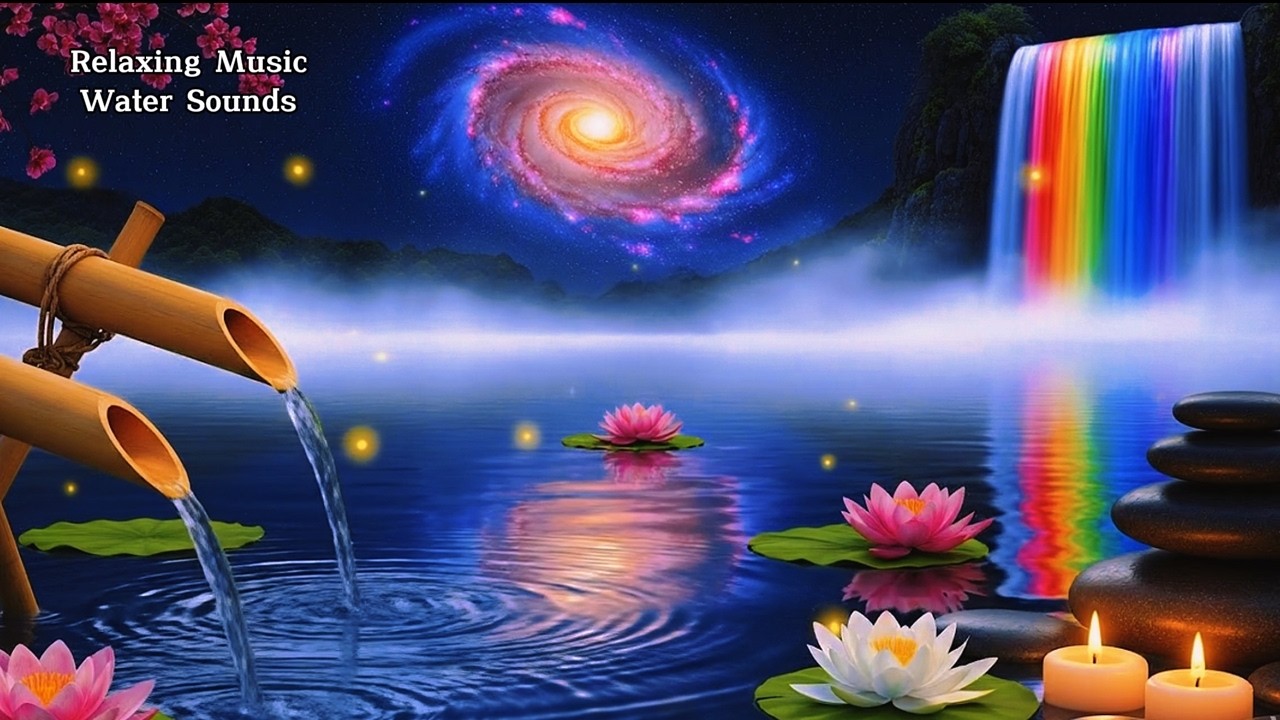 Fall Asleep Fast | Flowing Water Sounds with Gentle Relaxing Music