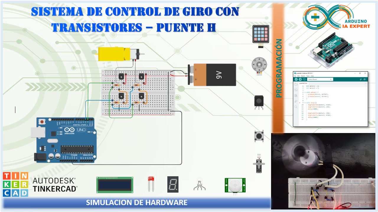 1️⃣6️⃣✅Control de giro de un motor con Puente H✅2️⃣0️⃣2️⃣3️⃣