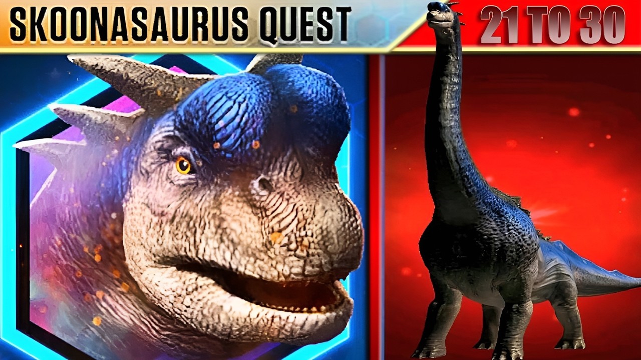 SKOONASAURUS QUEST 21 TO 30 NO KO WITHIN TEAM | JURASSIC WORLD THE GAME