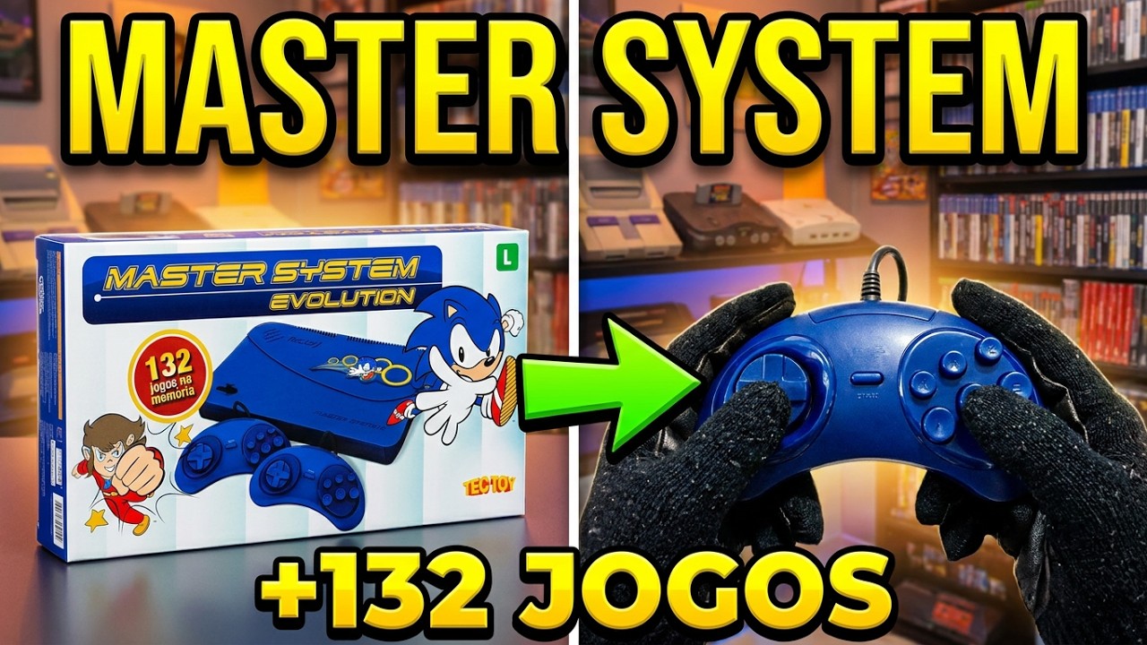 MASTER SYSTEM EVOLUTION COM 132 JOGOS NA MEMÓRIA, UNBOXING E TESTE!