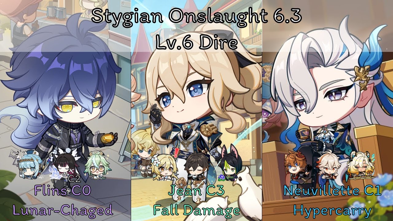 Stygian Onslaught 6.3 Dire | Flins C0, Columbina C2, Jean C3 & Neuvillette C1 | Genshin Impact 6.3
