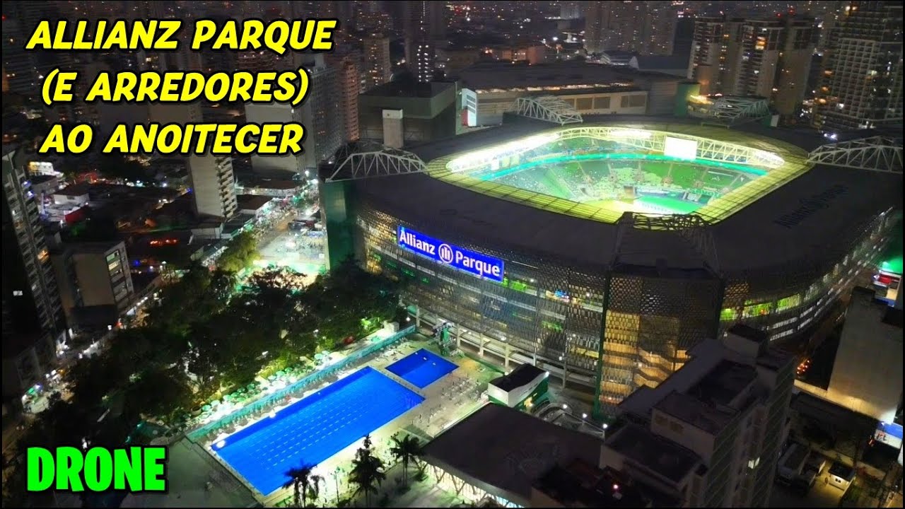 Drone mostra o anoitecer no Allianz Parque e redondezas - São Paulo