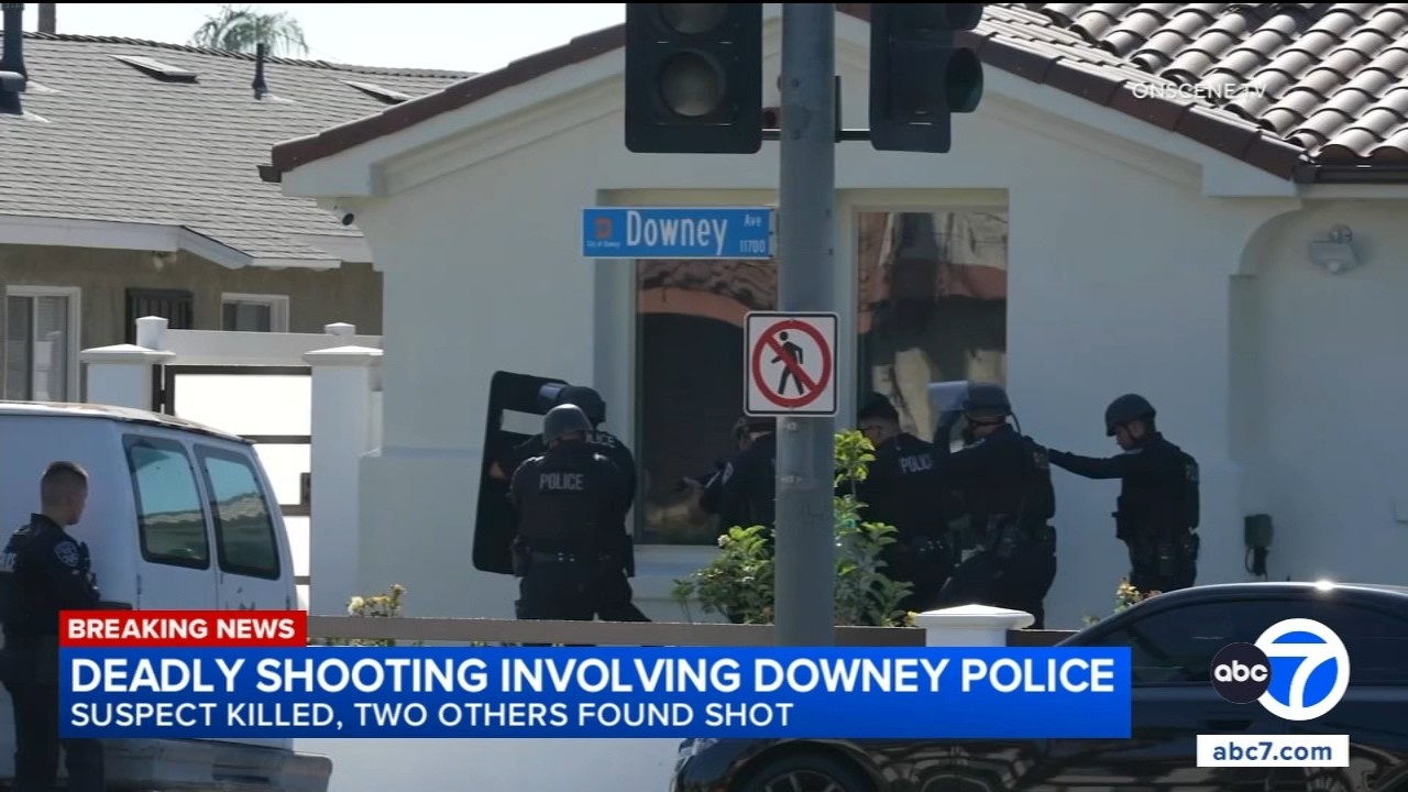 Police shoot and kill armed man after 2 others found fatally shot in Downey home