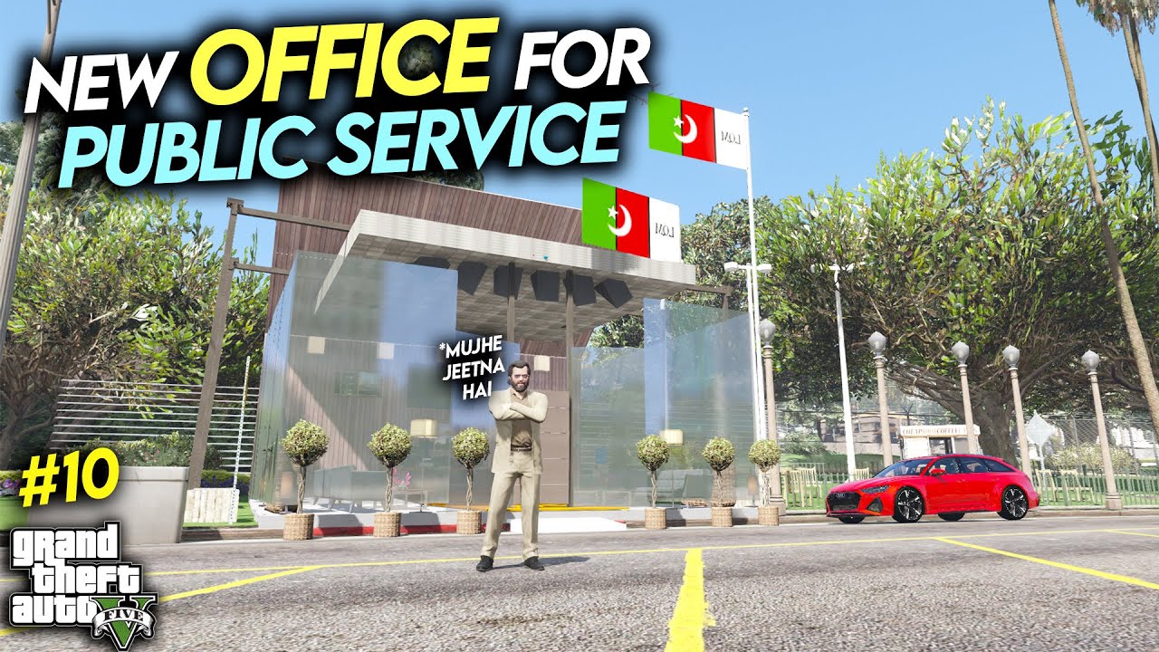 MICHAEL'S NEW PUBLIC OFFICE 🔥 - GTA 5 MODS - Ep# 10 [GOP]
