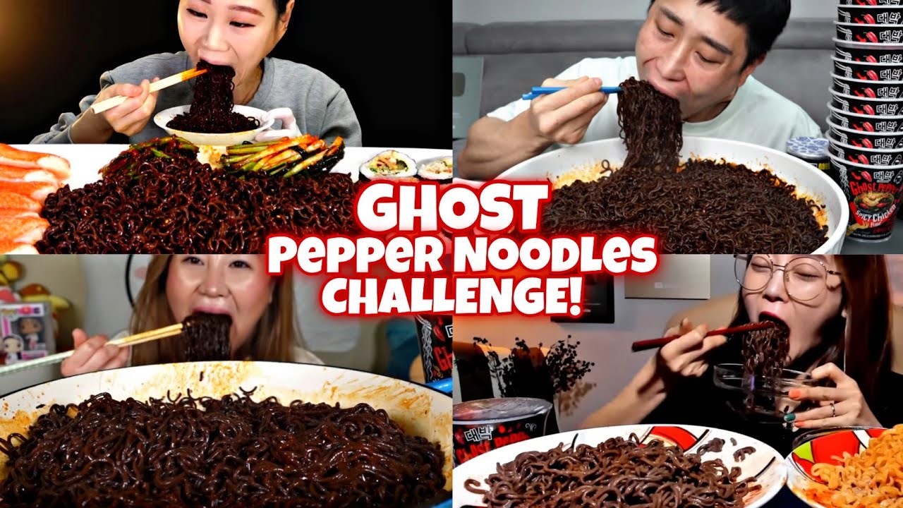 GHOST PEPPER NOODLES VS MUKBANGERS!🌶️🔥🥵🍜