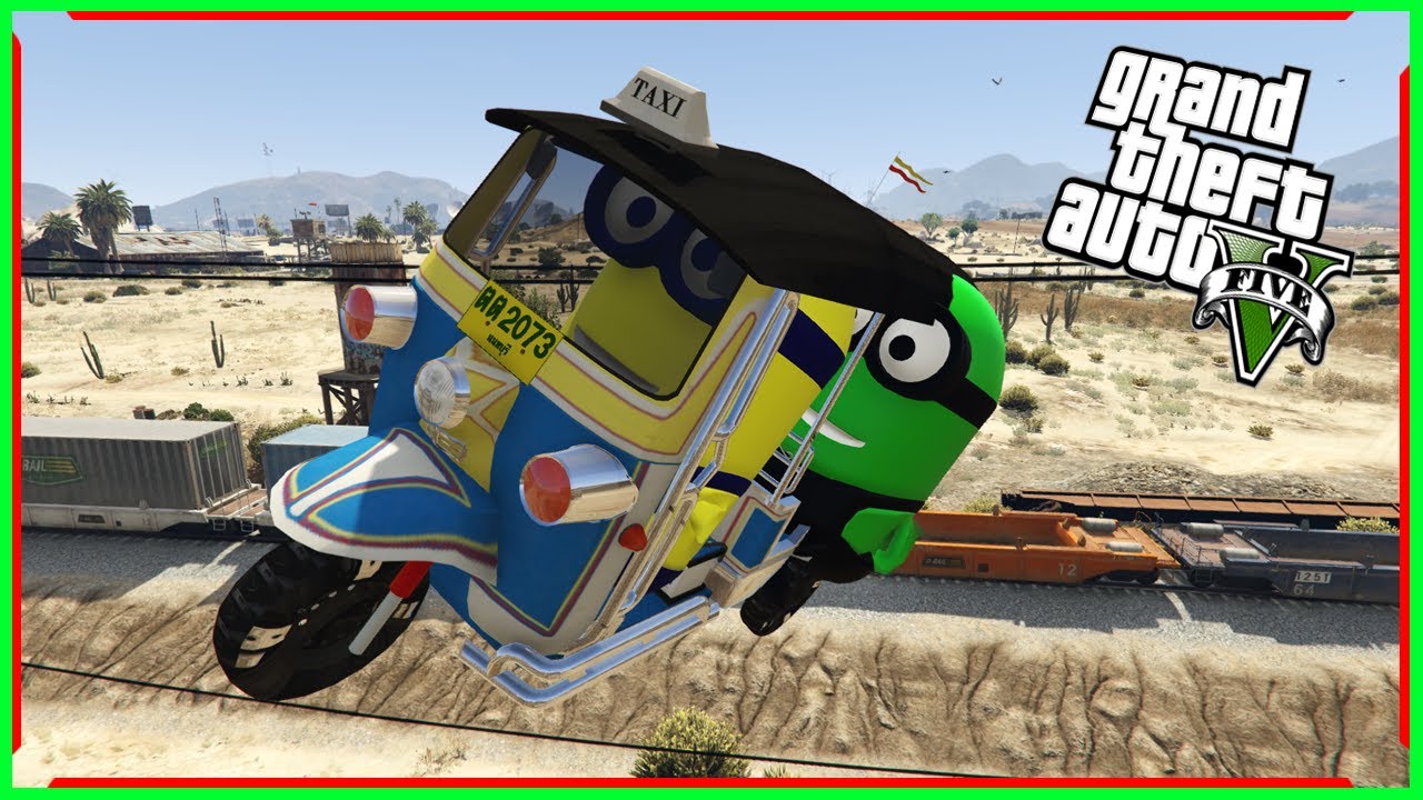 GTAV-(MOD)มินเนี่ยนจอมซ่ากับ รถตุ๊กตุ๊กสุดฮาป่วนเมือง